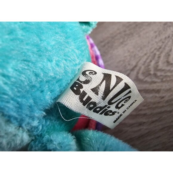 Snug Buddies Blue Bear Plush Wrapped In Purple Security Blanket Lovey Stuffed - Picture 6 of 6